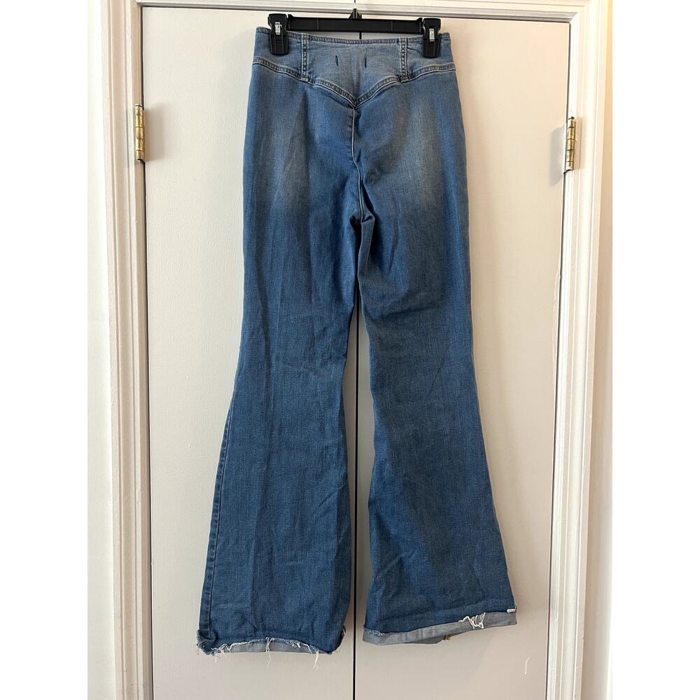Free People We The Free Flare Wide Jeans High Rise size 26 Blue - Picture 4 of 8